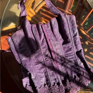Purple Lace Women's Corset Top